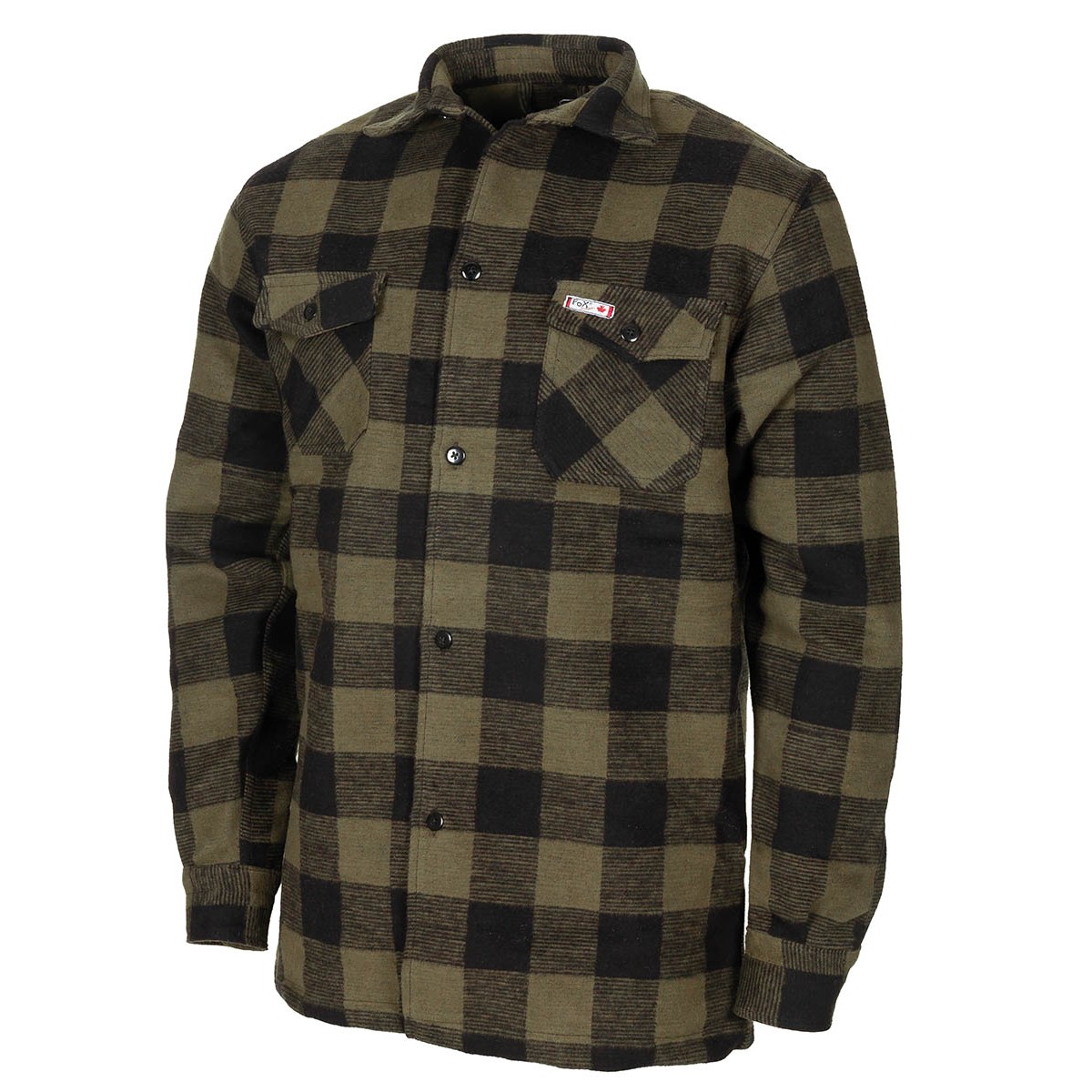 Fox Outdoor Camicia boscaiolo flanella verde oliva e nera - Armeria Lamanna