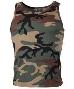 MFH Canotta Militare US Tank Top Woodland Camouflage - Armeria Lamanna