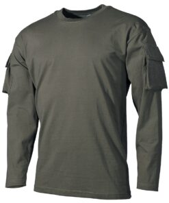 MFH Maglia Militare US Shirt Oliva con Tasche sulle Maniche - Armeria Lamanna