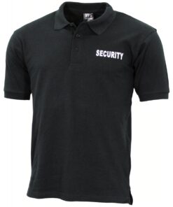 MFH Polo Security nera con stampa fronte e retro - Armeria Lamanna