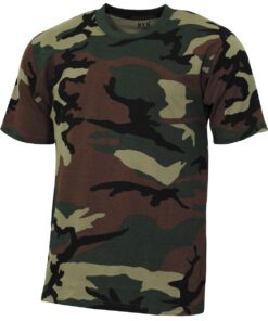 MFH T-Shirt Militare US Streetstyle Woodland a Manica Corta - Armeria Lamanna