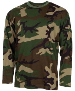 MFH Maglia Militare US Shirt Woodland a Manica Lunga - Armeria Lamanna